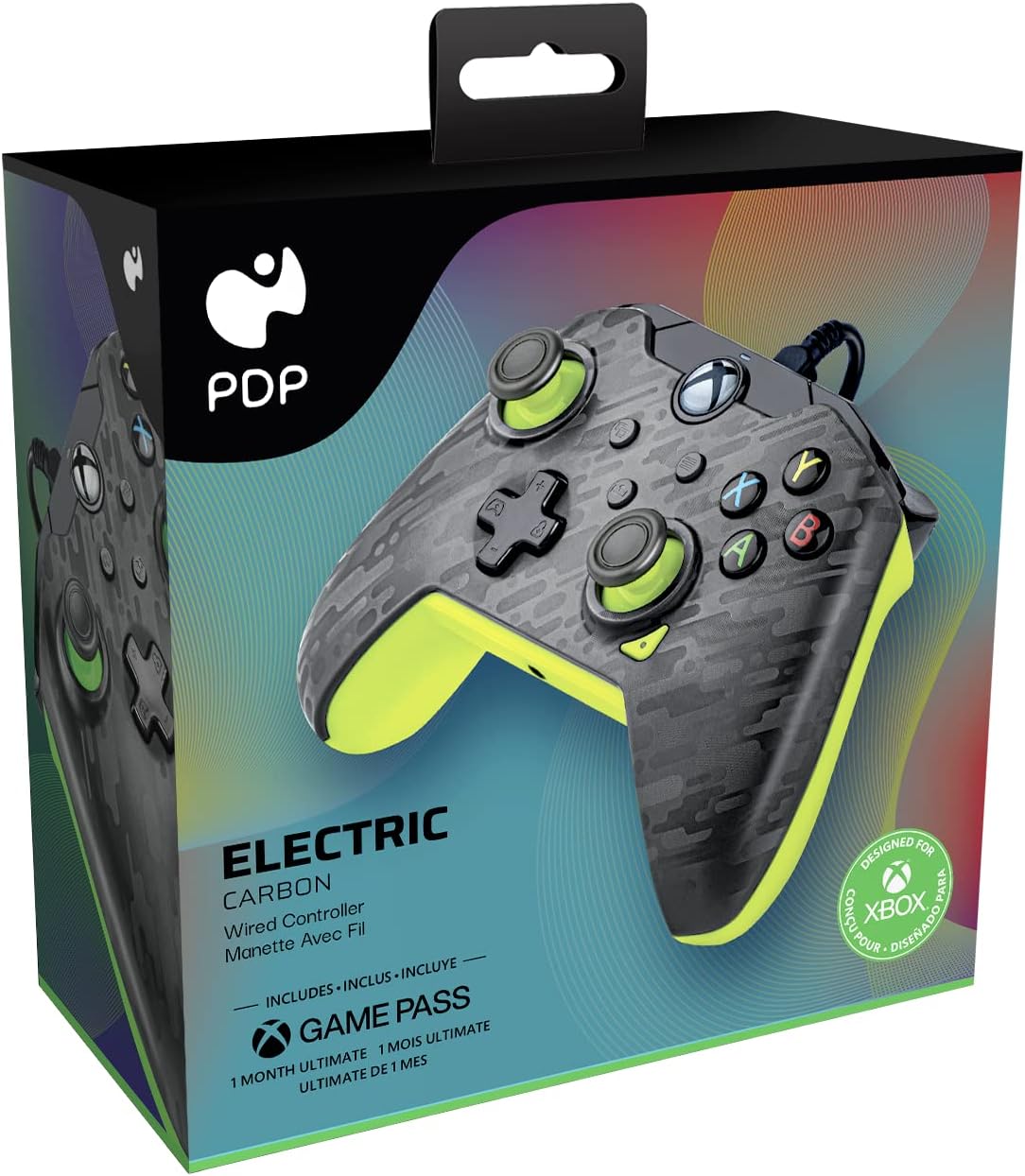 PDP Wired Video Game Controller Electric Carbon for Xbox Series X|S, Gamepad, Xbox One, Officially Licensed