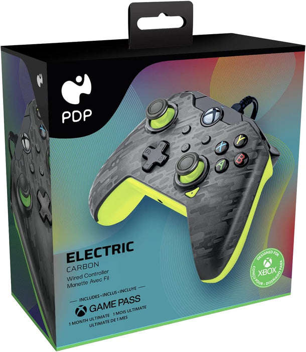 PDP Wired Video Game Controller Electric Carbon for Xbox Series X|S, Gamepad, Xbox One, Officially Licensed