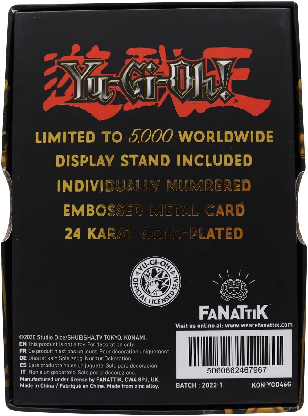 FANATTIK Kon-Ygo46G Yu-Gi-Oh Ingot Utopia Limited Edition (Gold Plated), Black