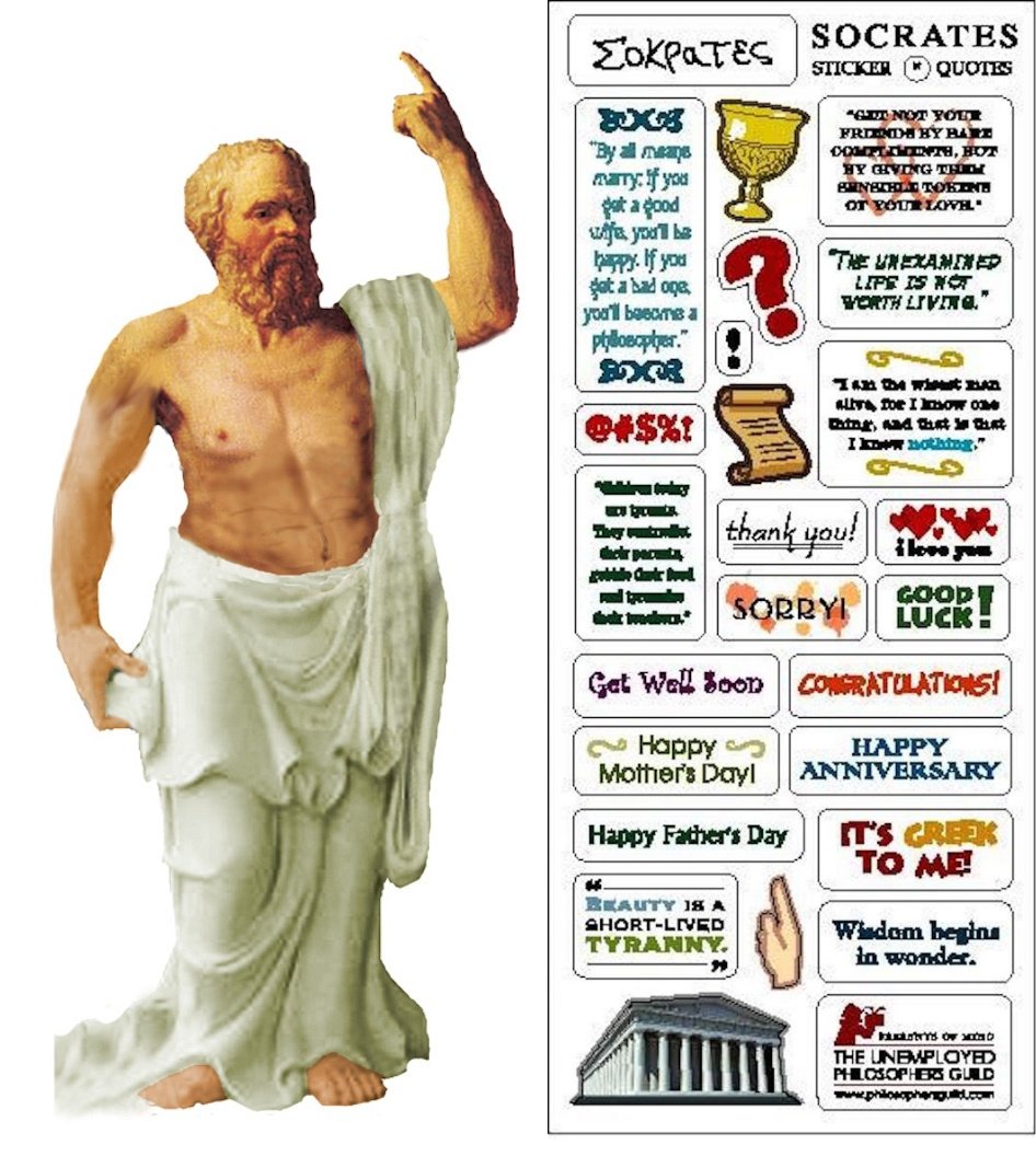 Socrates Quotable Notable - Greeting Card With Sticker Quotes