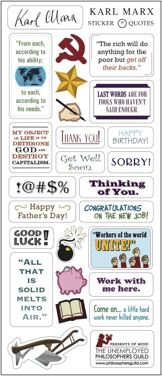Karl Marx: cards and labels in English