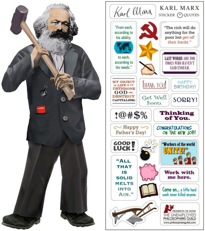 Karl Marx: cards and labels in English