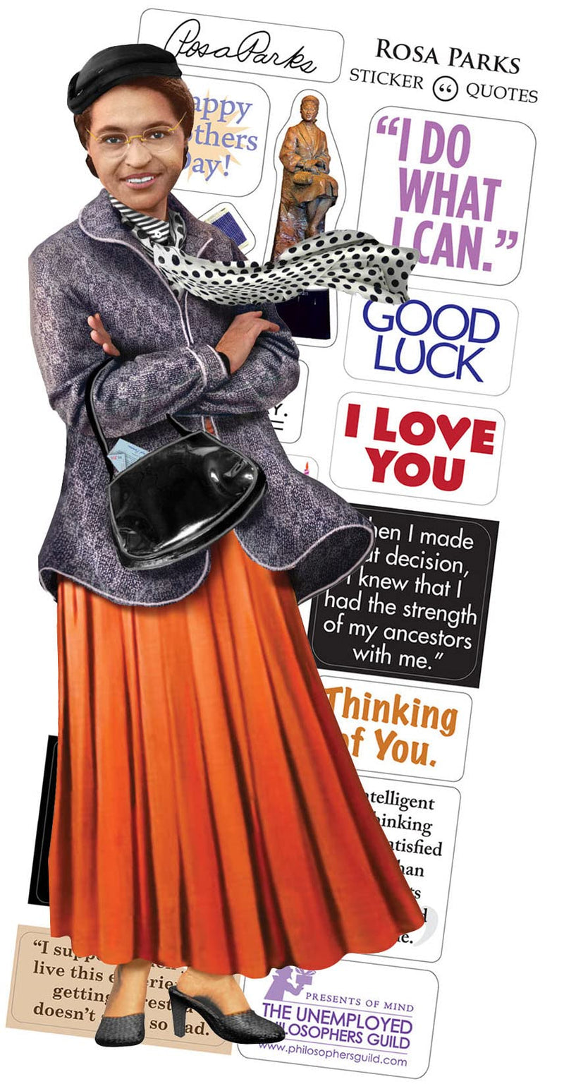 Rosa Parks Quotable Notable - Die Cut Silhouette Greeting Card and Sticker Sheet