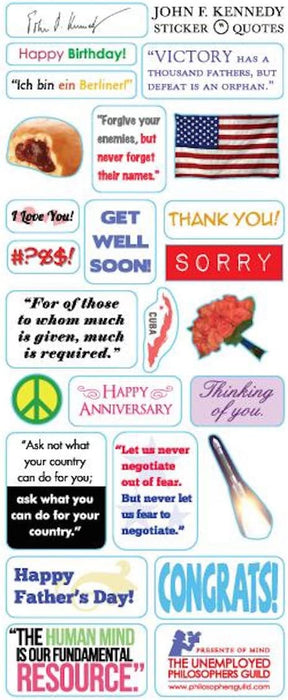 Jfk Quotable Notable - Greeting Card And Sticker Sheet - [Dutch Import]