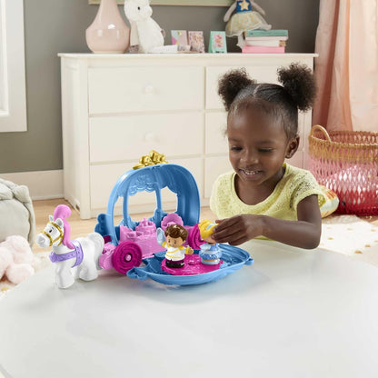 Disney Princess Cinderella’s Dancing Carriage by Little People, Toddler Toys, Transforming Carriage Vehicle and playset with Horse and Figures