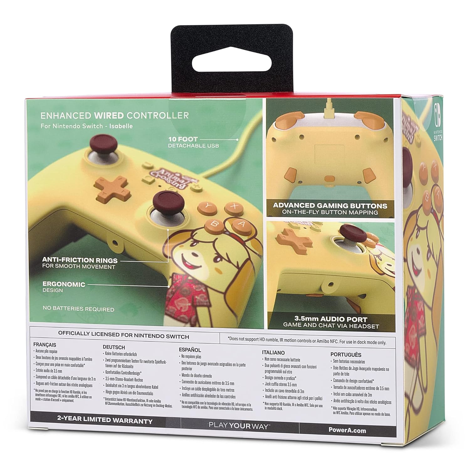PowerA Enhanced Wired Controller For Nintendo Switch - Animal Crossing: Isabelle, Gamepad, Wired Video Game Controller, Gaming Controller (Nintendo Switch