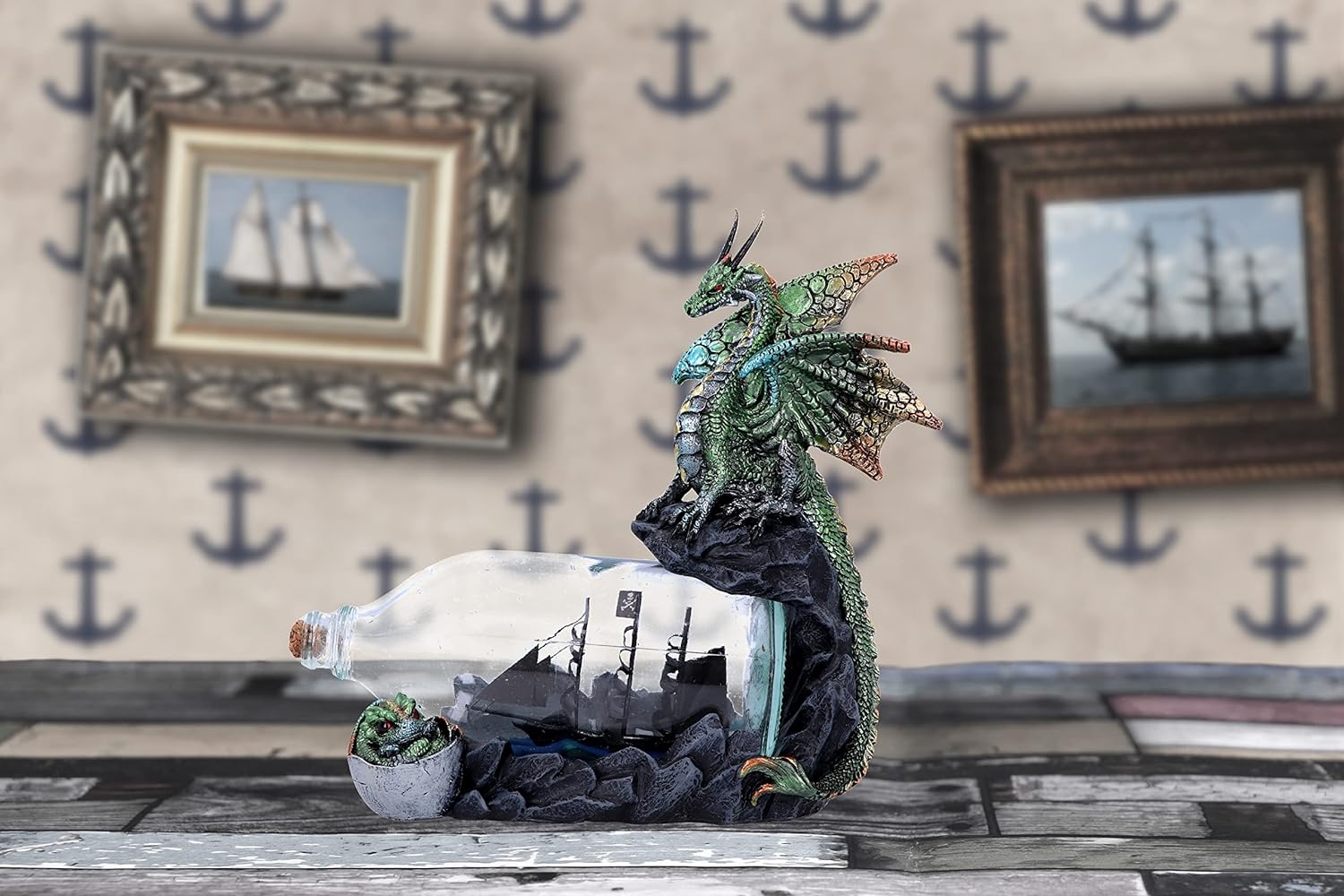 Nemesis Now The Adventure Dragon Bottle Figurine, Green, 22cm (U6005V2