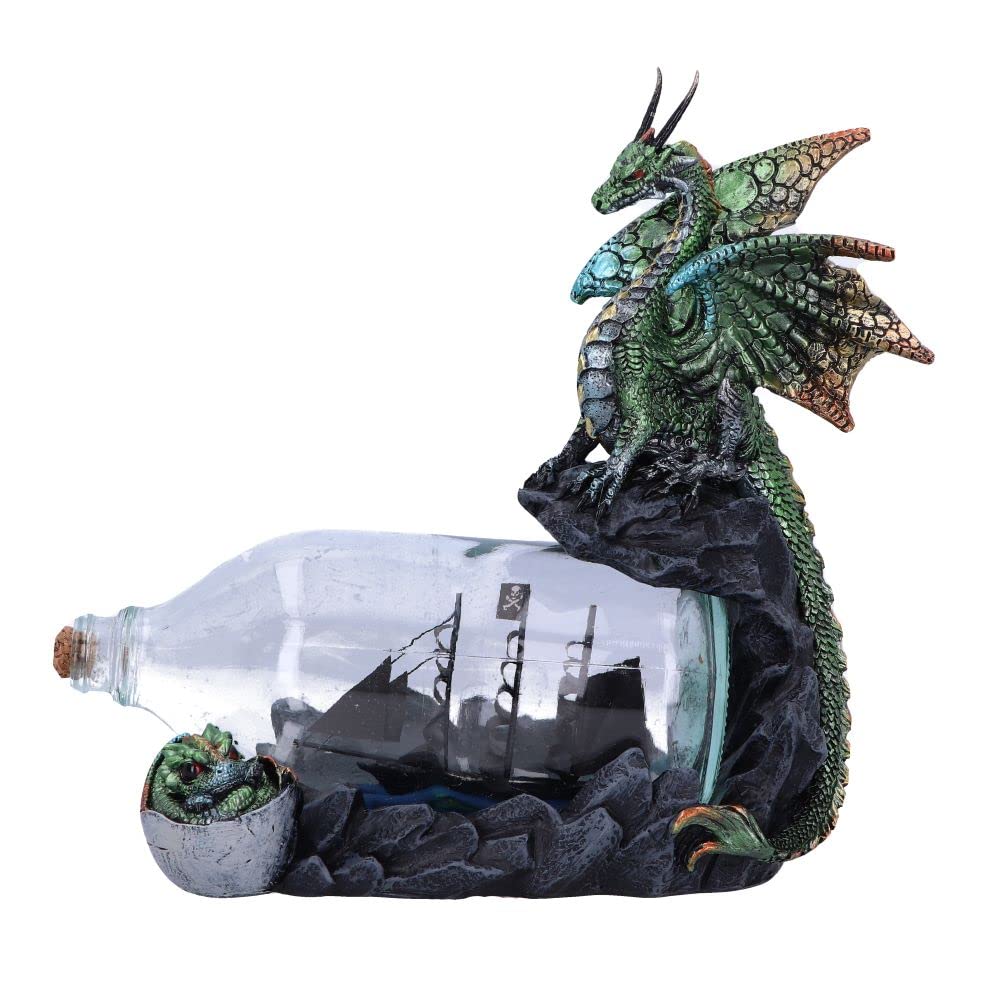 Nemesis Now The Adventure Dragon Bottle Figurine, Green, 22cm (U6005V2