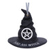 Nemesis Now Bad Ass Witch Hat Hanging Ornament 9cm, Resin, Black, Witches Hat Hanging Decoration, Halloween, Cast in the Finest Resin, Expertly Hand-Painted