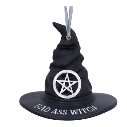 Nemesis Now Bad Ass Witch Hat Hanging Ornament 9cm, Resin, Black, Witches Hat Hanging Decoration, Halloween, Cast in the Finest Resin, Expertly Hand-Painted