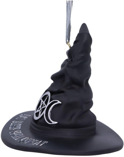 Nemesis Now Eat Sleep Spell Repeat Witch Hat Hanging Ornament 9cm, Resin, Black, Exclusive Witchcraft Design, Halloween and Christmas Decoration, Cast in the Finest Resin, Expertly Hand-Painted