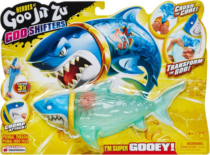 Heroes of Goo Jit Zu Goo Shifters Primal Thrash Hero Pack, Super Stretchy, Super Squishy Goo Filled Toy with a unique Goo Transformation