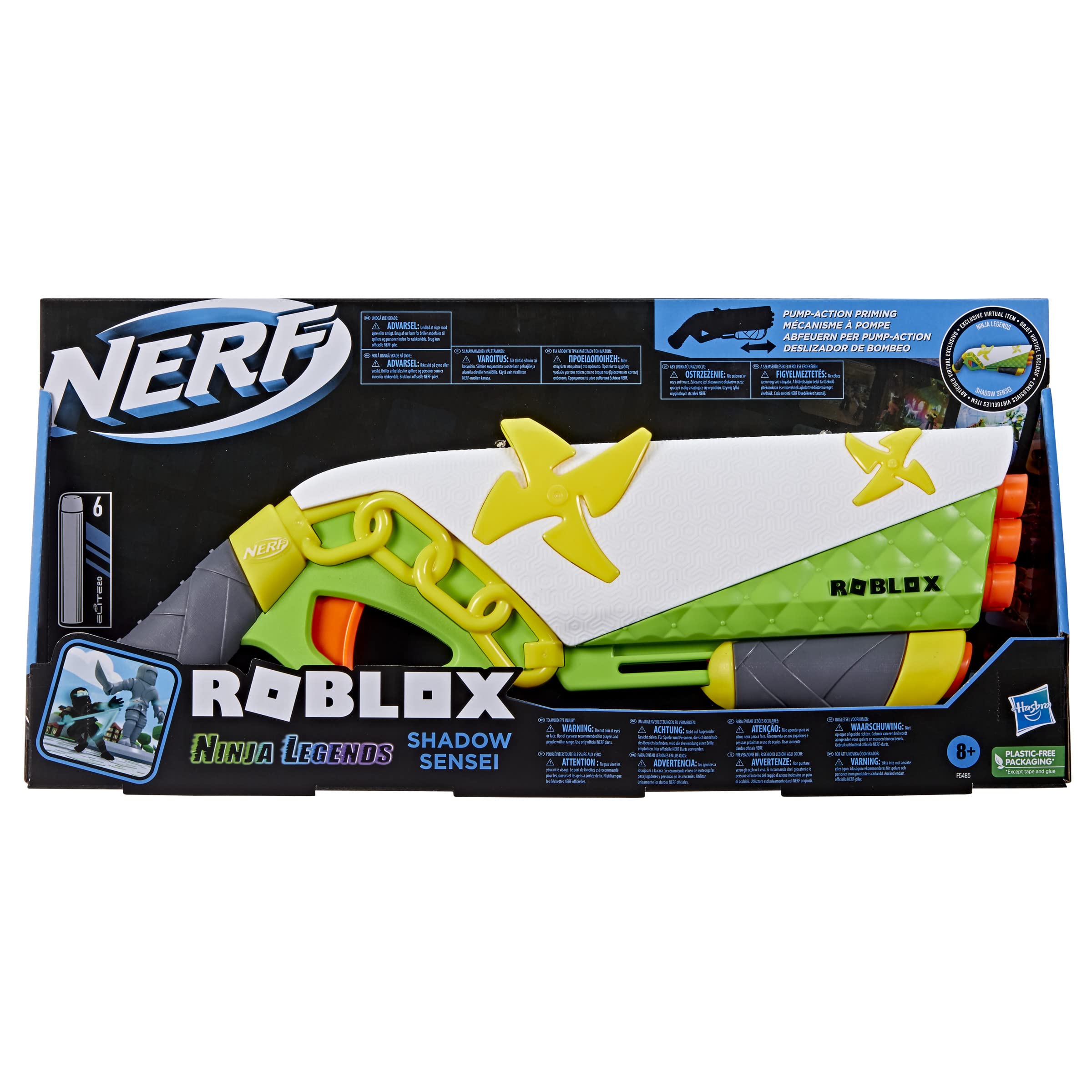 Nerf Roblox Ninja Legends: Shadow Sensei Dart Blaster, Code to Redeem Exclusive Virtual Item, 6 Elite Darts