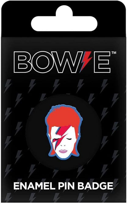 David Bowie Enamel Pin Badge (Aladdin Sane Design) 3.2cm x 2.3cm - Official Merchandise