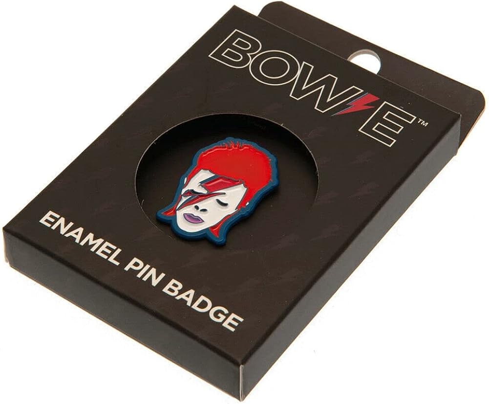 David Bowie Enamel Pin Badge (Aladdin Sane Design) 3.2cm x 2.3cm - Official Merchandise