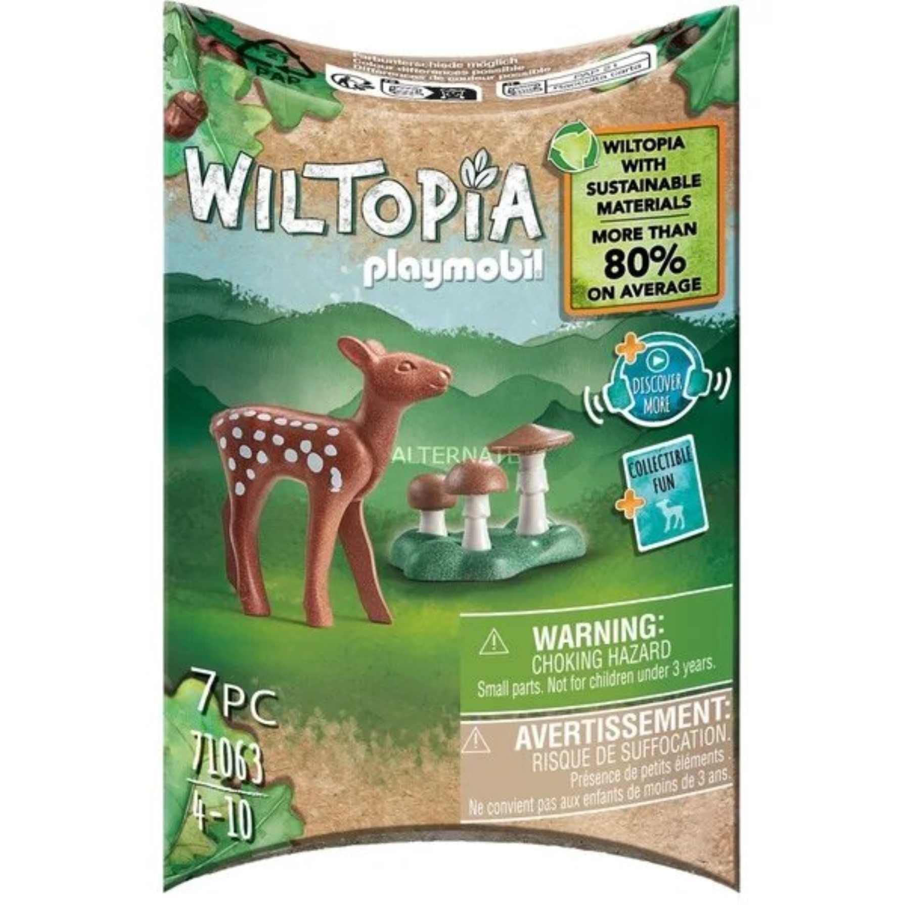 Playmobil 71063 Wiltopia Fawn, Animal toy,for children 4-10, sustainable toy animals, Deer toy, Collectible toy for kids, made form 80% recycled material