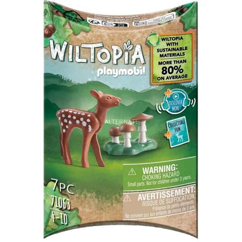 Playmobil 71063 Wiltopia Fawn, Animal toy,for children 4-10, sustainable toy animals, Deer toy, Collectible toy for kids, made form 80% recycled material