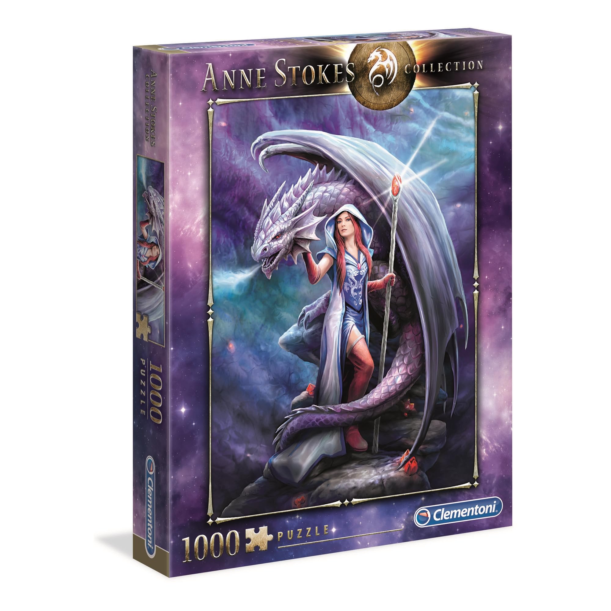 Clementoni - Puzzle 1000 piezas Fantasy Dragón mágico, Anne Stokes, puzzle adulto vertical Fantasy Dragones (39525