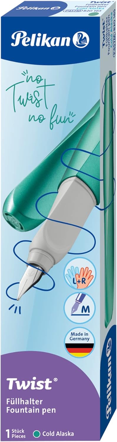 Pelikan Twist Cold Alaska M Fountain Pen for Right and Left-Handed Users