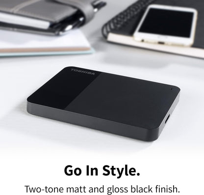 Toshiba 2TB Canvio Ready – 2.5 inch Portable External Hard Drive with SuperSpeed USB 3.2 Gen 1, Compatible with Microsoft Windows 7, 8 and 10, Black (HDTP320EK3AA