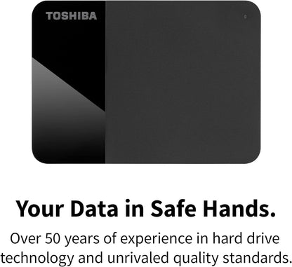 Toshiba 2TB Canvio Ready – 2.5 inch Portable External Hard Drive with SuperSpeed USB 3.2 Gen 1, Compatible with Microsoft Windows 7, 8 and 10, Black (HDTP320EK3AA