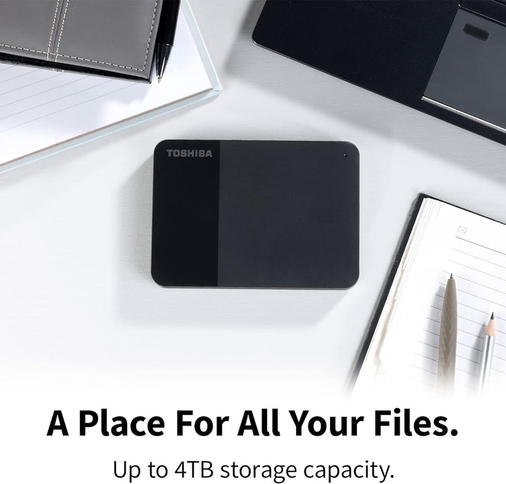 Toshiba 4TB Canvio Ready – 2.5 inch Portable External Hard Drive with SuperSpeed USB 3.2 Gen 1, Compatible with Microsoft Windows 7, 8 and 10, Black (HDTP340EK3CA