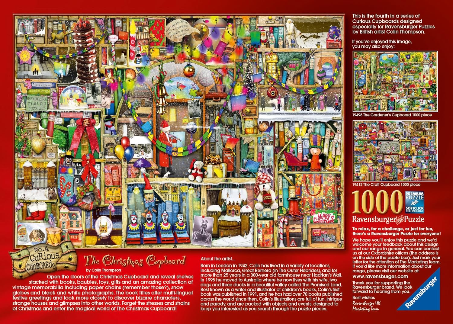 Ravensburger Curious Cupboards No. 4 The Christmas Cupboard Jigsaw Puzzles 1000 Pieces for Adults and Kids Age 12 Years Up