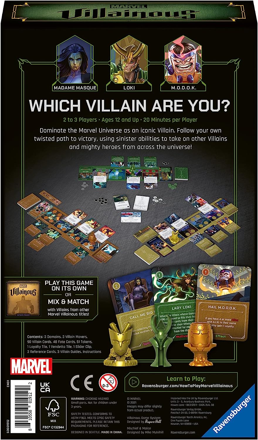 Ravensburger Marvel Villainous Mischief & Malice - Strategy Board Games for Adults and Kids Age 12 Years Up - Can Be Played as a Stand-Alone or Expansion