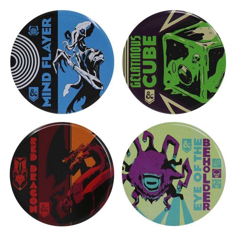 Dungeons & Dragons Monsters Set of 4 Metal Coasters