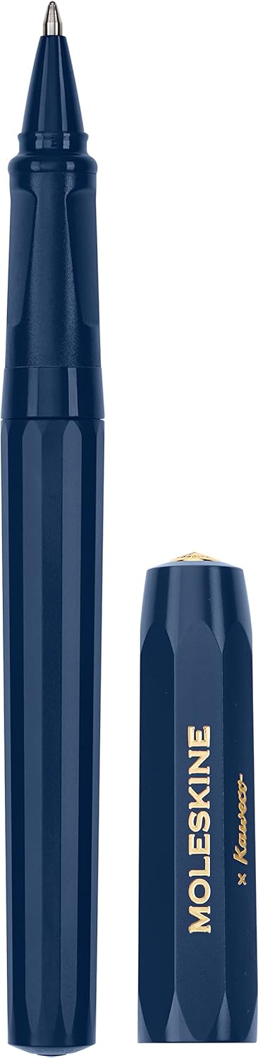 Moleskine x Kaweco Ballpen Refillable Pen in ABS plastic for Writers, Note-takers, Refill 1.0 mm with Blue Ink Included, Color Blue