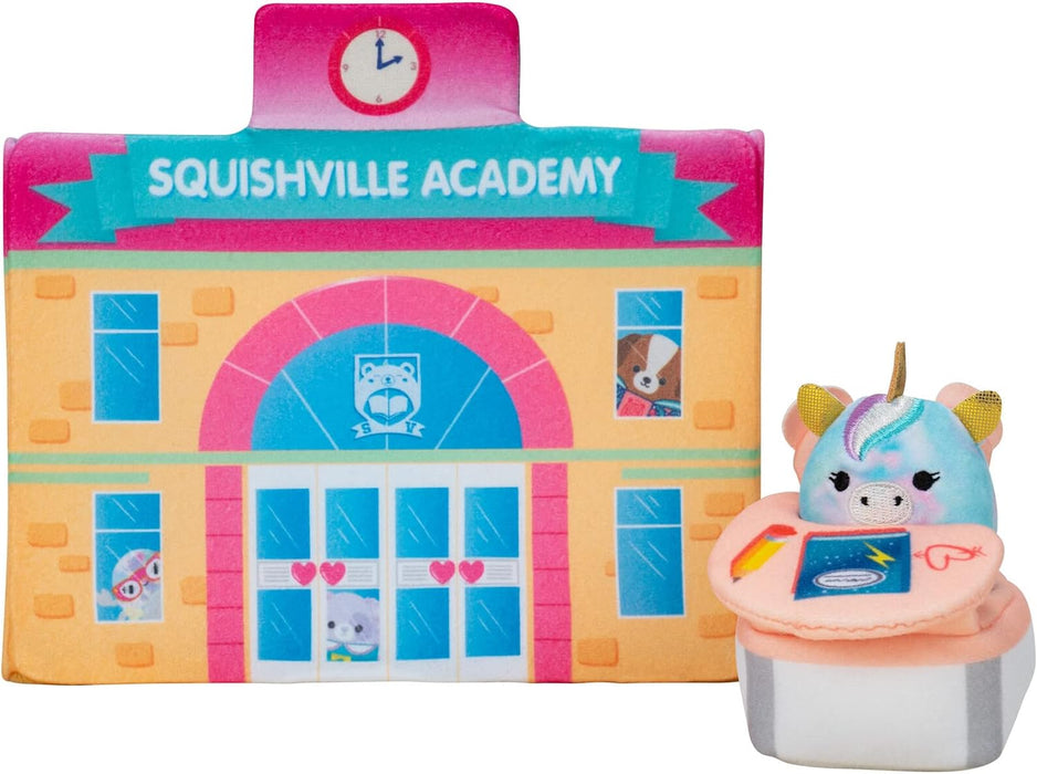 Squishville SQM0325 Deluxe Academy Playscene-Include 2-Inch Plush Accessories-Toys for Kids, Multi, Play Scene