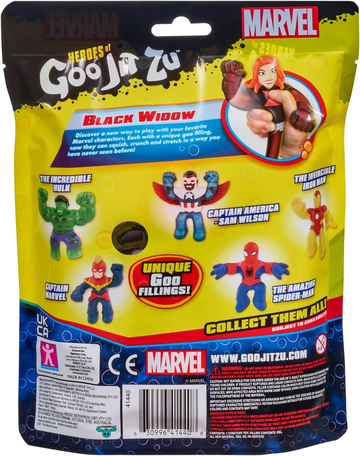 Heroes of Goo Jit Zu Marvel Hero Pack. Black Widow - Squishy 4.5" Tall