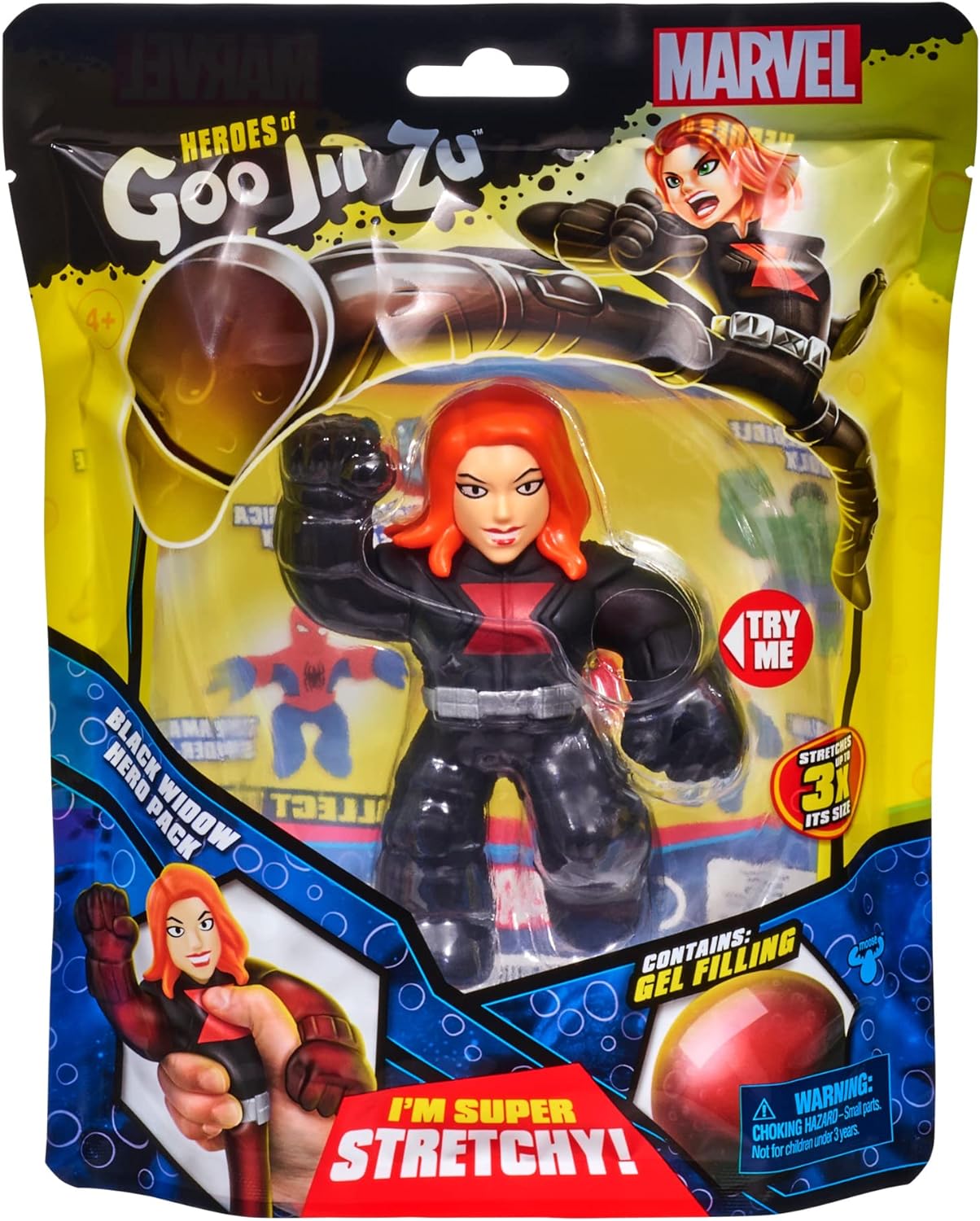 Heroes of Goo Jit Zu Marvel Hero Pack. Black Widow - Squishy 4.5" Tall
