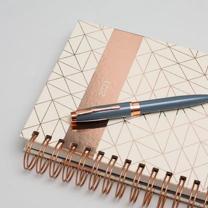 Matilda Myres 2023 A5 Rose Gold Wiro Day a Page Diary - Ivory