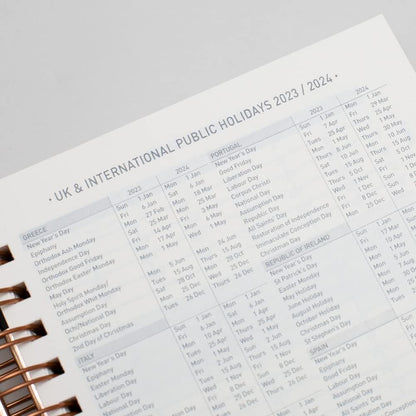 Matilda Myres 2023 A5 Rose Gold Wiro Day a Page Diary - Ivory