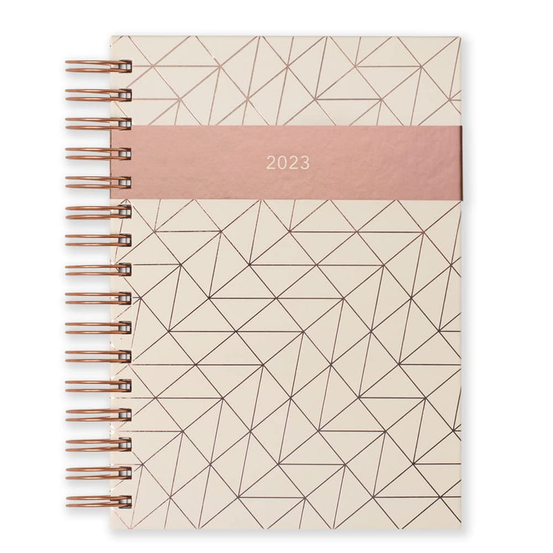 Matilda Myres 2023 A5 Rose Gold Wiro Day a Page Diary - Ivory