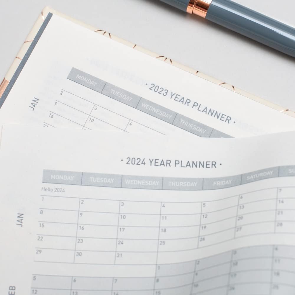 Matilda Myres 2023 A5 Rose Gold Wiro Day a Page Diary - Ivory