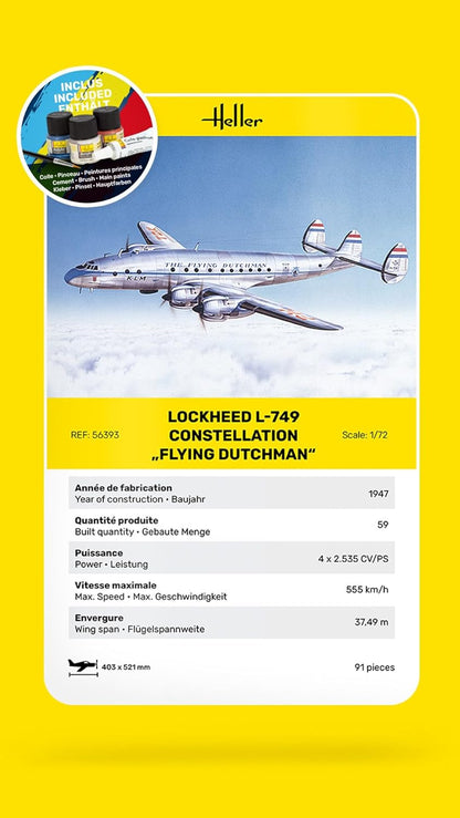 Maquette avion : Starter Kit : Lockheed L-749 Constellation Fliying Dutchman