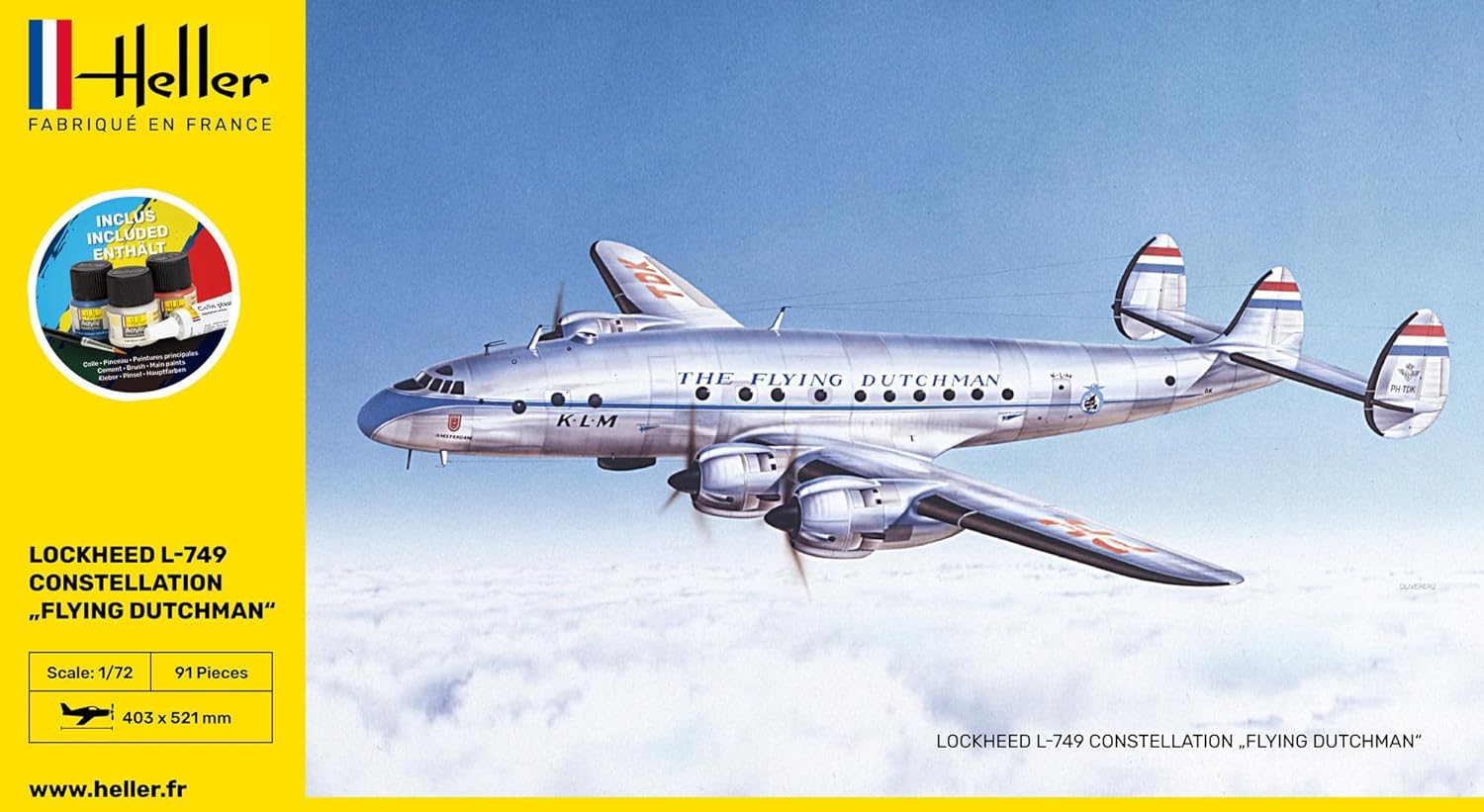 Maquette avion : Starter Kit : Lockheed L-749 Constellation Fliying Dutchman