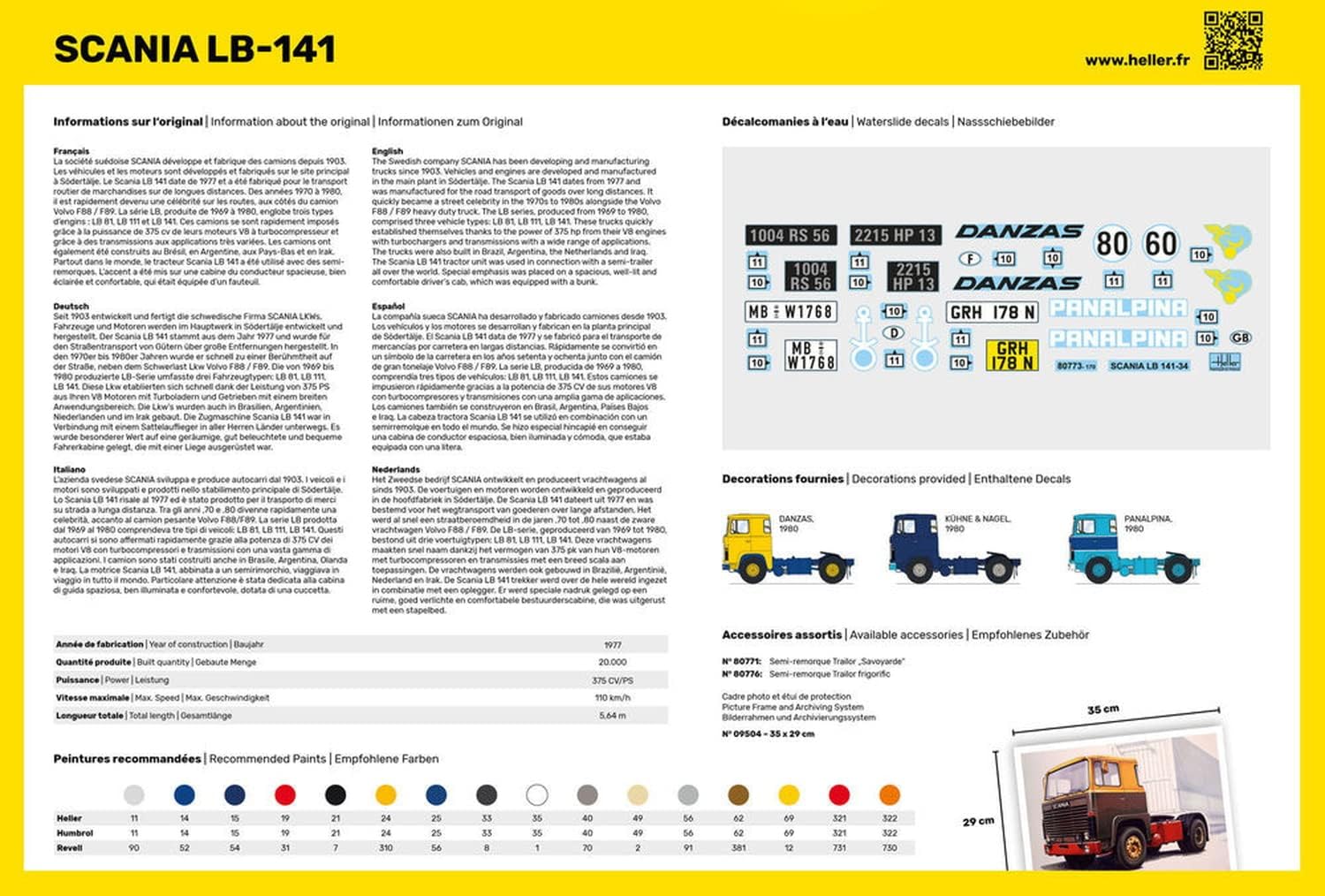 Heller HEL80772 Scania Model Kit, Various