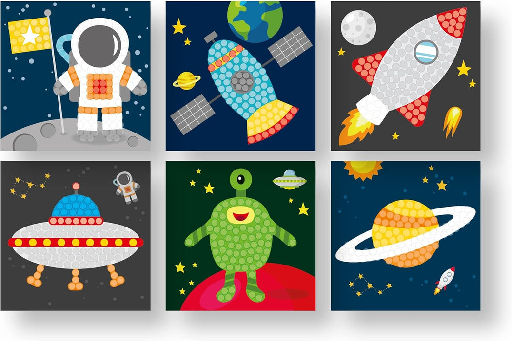 PlayMais Mosaic Little Cosmos Creative Set for Crafts for Children from 3 Years Over 2,300 6 Mosaic Adhesive Pictures Promotes Creativity and Fine Motor Skills Natural Toy