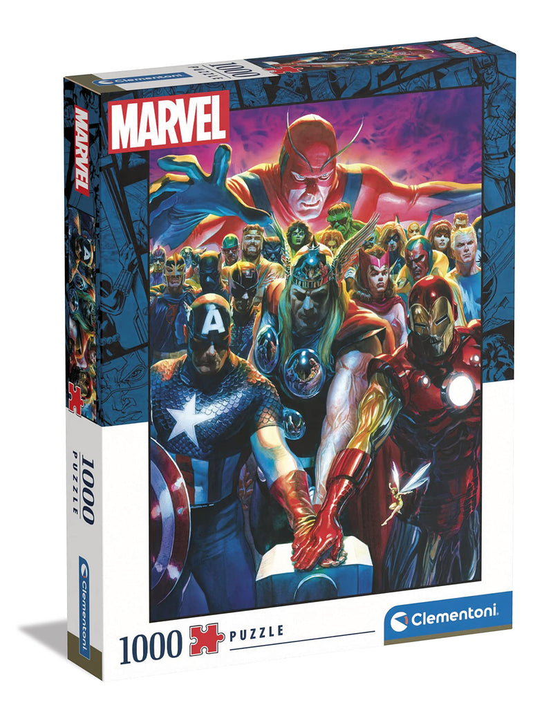 Clementoni 39672 Vengadores 1000pcs Marvel The Avengers 1000 Pieces, Made in Italy, Jigsaw Puzzle for Adults, Multicolor, Medium