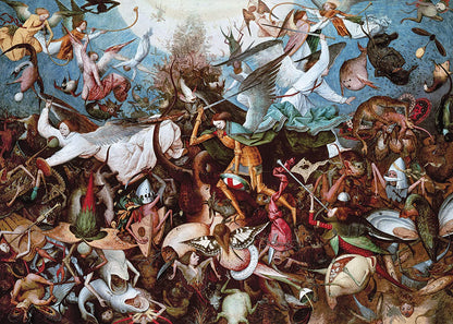 Clementoni - Puzzle Adulto 1000 Piezas Cuadro La Caída de los Ángeles Rebeldes de Bruegel, Colección Museos, (39662