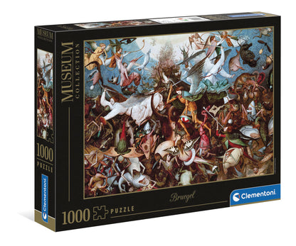 Clementoni - Puzzle Adulto 1000 Piezas Cuadro La Caída de los Ángeles Rebeldes de Bruegel, Colección Museos, (39662