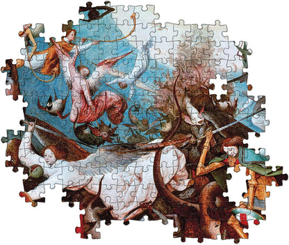 Clementoni - Puzzle Adulto 1000 Piezas Cuadro La Caída de los Ángeles Rebeldes de Bruegel, Colección Museos, (39662
