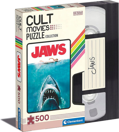 Clementoni 35111 Cult Movies Jaws 500 Pieces, Made in Italy, Jigsaw Puzzle for Adults, Multicolor, Medium