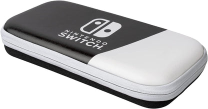 PDP Gaming Officially Licensed Switch Slim Deluxe Travel Case - OLED Edition - Hardshell Protection - Protective Vegan Leather - Black/White - Nintendo Switch Oled Black and White