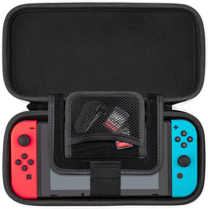 PDP Gaming Officially Licensed Switch Slim Deluxe Travel Case - OLED Edition - Hardshell Protection - Protective Vegan Leather - Black/White - Nintendo Switch Oled Black and White