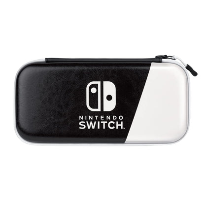 PDP Gaming Officially Licensed Switch Slim Deluxe Travel Case - OLED Edition - Hardshell Protection - Protective Vegan Leather - Black/White - Nintendo Switch Oled Black and White