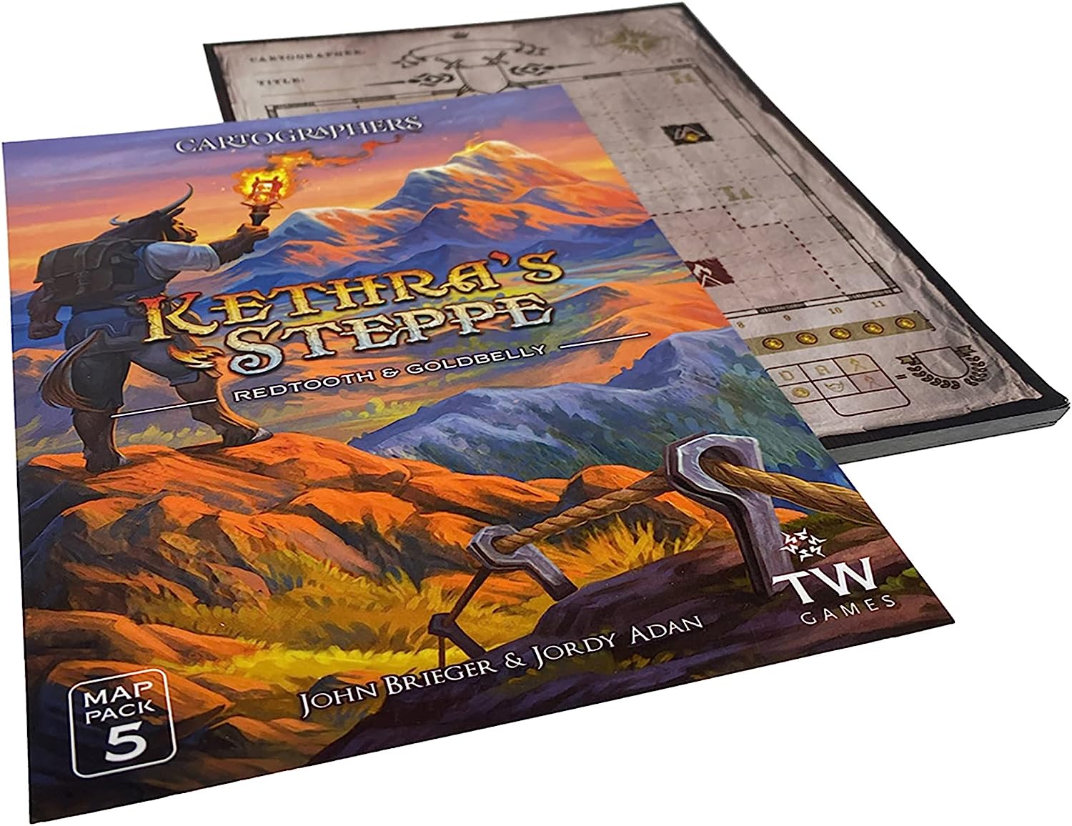 Cartographers: Map Pack 5, Kethra’s Steppe |Expansion for The Award-Winning Game of Fantasy Map Drawing | Strategy Flip and Write Board Game | Family Game for 1-75 Players